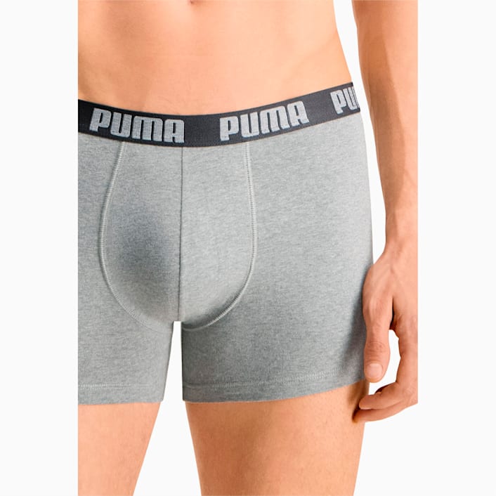 PUMA Everyday Comfort Cotton Stretch 3-Pack Boxers, Grey Melange