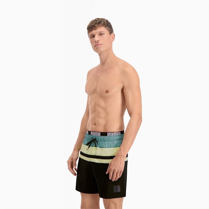 PUMA Swim Heritage Stripe Men s Mid Length Shorts