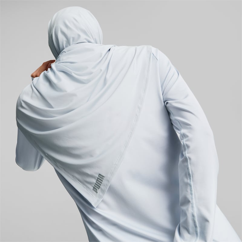 Running Hijab Scarf, Platinum Gray