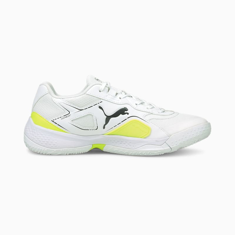 Solarstrike Indoor Sports Shoes, Puma White-Puma Black-Yellow Alert