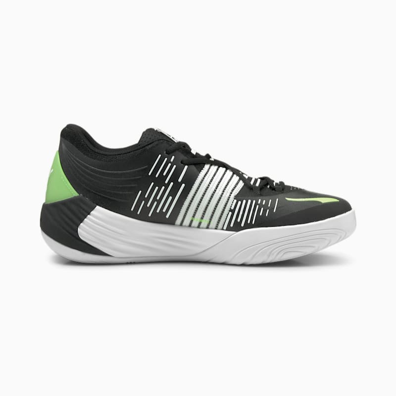 Fusion Nitro Basketball Shoes, Puma Black-Green Glare
