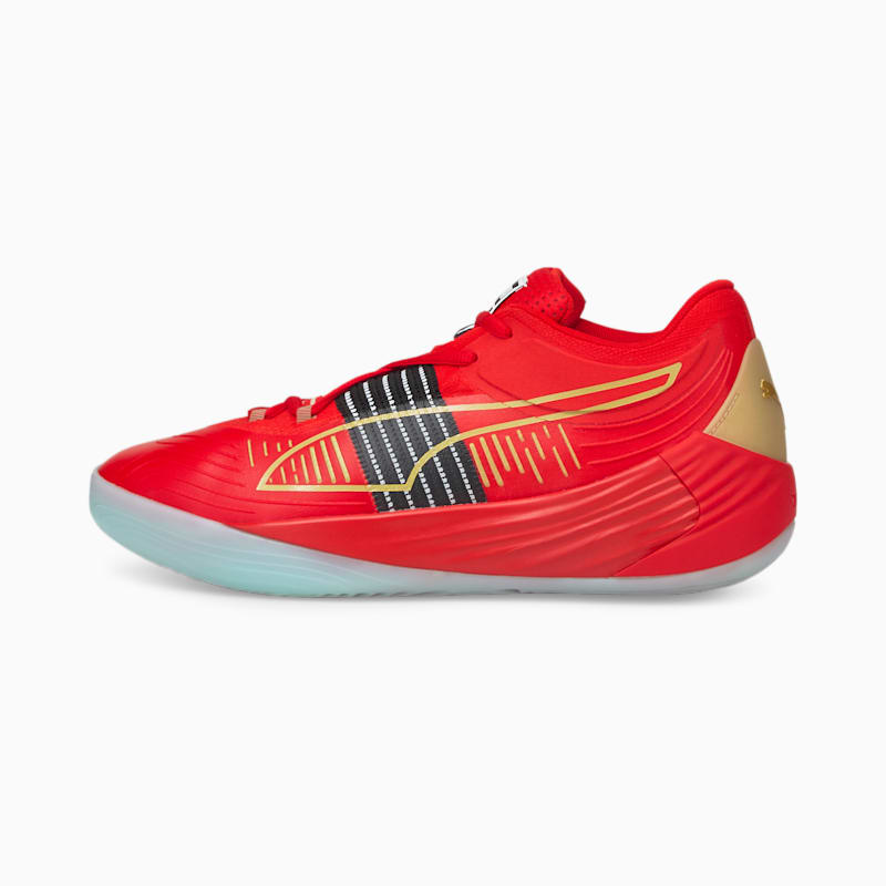 Fusion Nitro Basketball Shoes, High Risk Red-Puma Team Gold