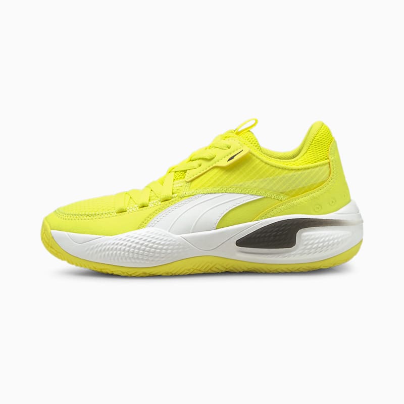 Court Rider I Basketball Sneakers JR, Yellow Glow-Puma White
