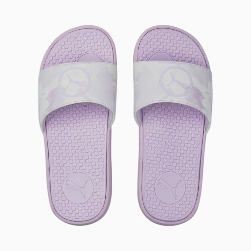 Cool Cat Hazy Summer Women's Swim Slides, Lavender Fog