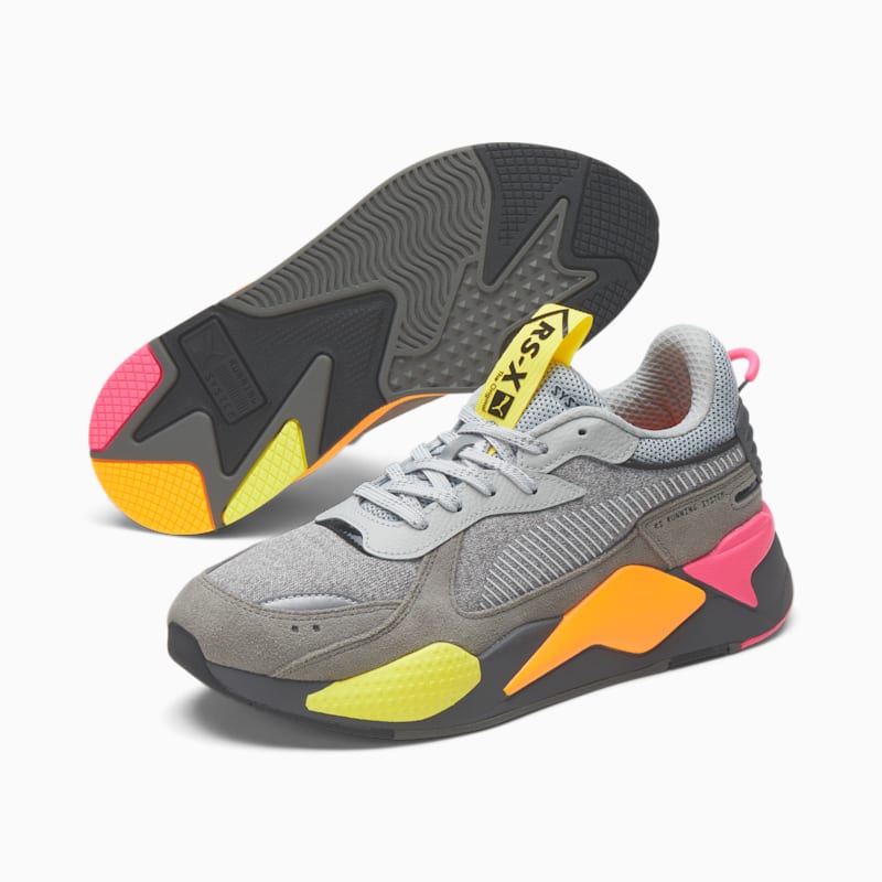 RS-X Highlighter Men's Sneakers, High Rise-Ultra Gray-Fluo Pink