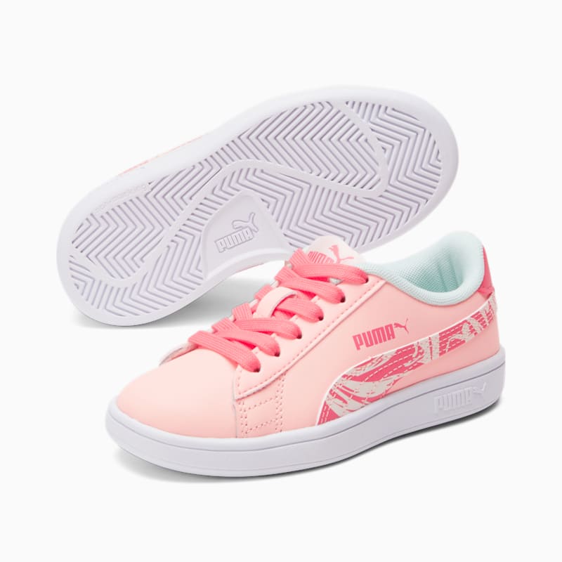 PUMA Smash V2 Flamingo Little Kids' Shoes, Sun Kissed Coral-Elektro Peach-Pearl
