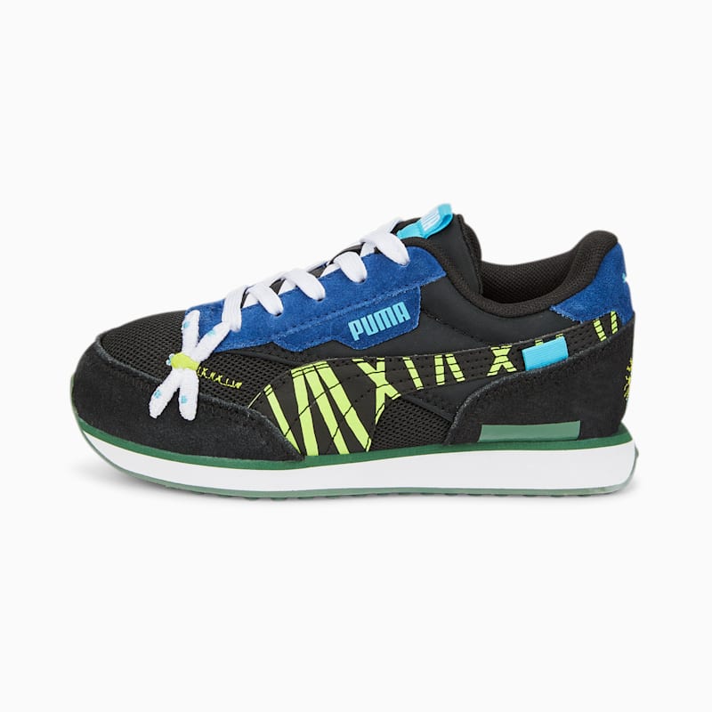 Future Rider Small World Little Kids' Sneakers, Puma Black-Lime Squeeze