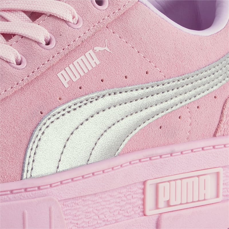 PUMA x DUA LIPA Mayze Suede Metallic Women's Sneakers, Pink Lady-Puma Silver