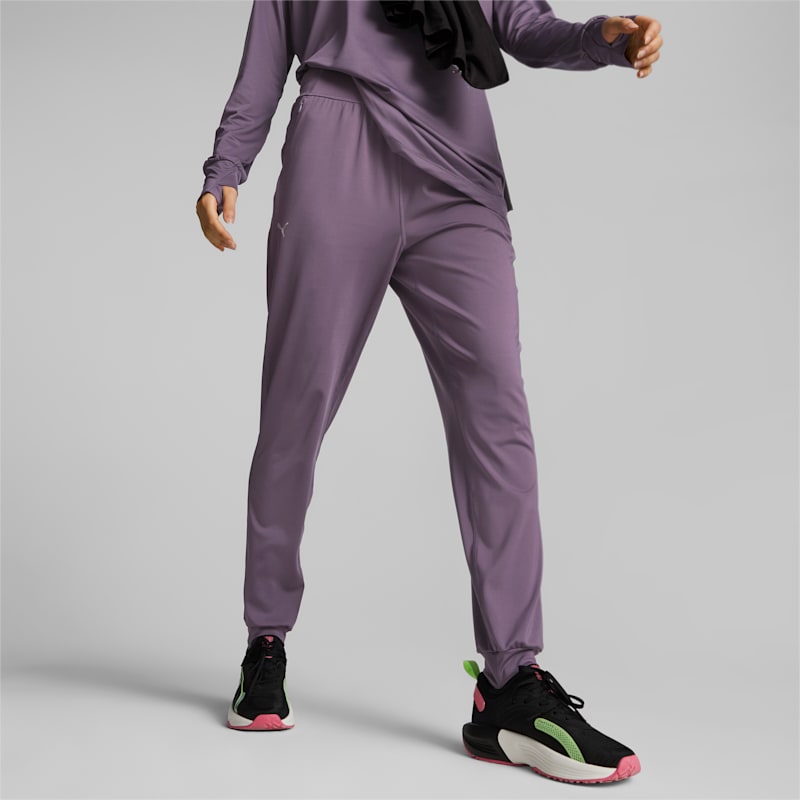 Modest Activewear Training Pants Women, Purple Charcoal