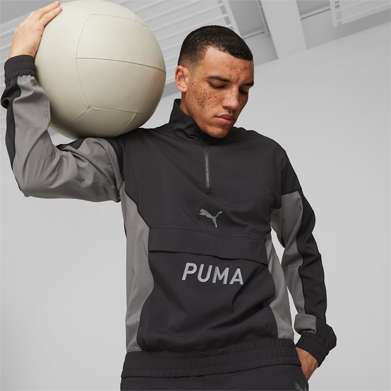 Fit Woven Half-Zip Training Jacket Men, Puma Black