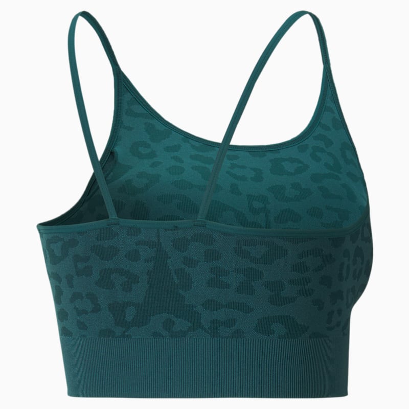 FormKnit Seamless Long Training Bra Women, Varsity Green-leopard print