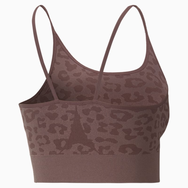 FormKnit Seamless Long Training Bra Women, Dusty Plum-leopard print