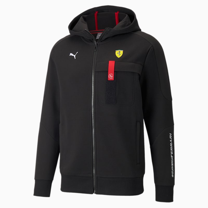 Scuderia Ferrari Race Hooded Men's Sweat Jacket, Puma Black