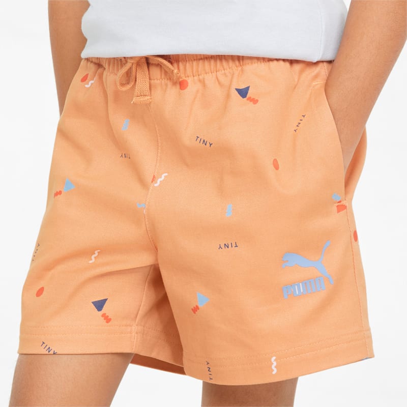 PUMA x TINYCOTTONS Printed Woven Little Kids' Shorts, Pheasant