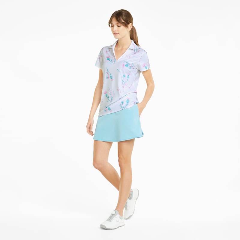 Mattr Lowlands Golf Polo Shirt Women, Bright White-Mauve Pop