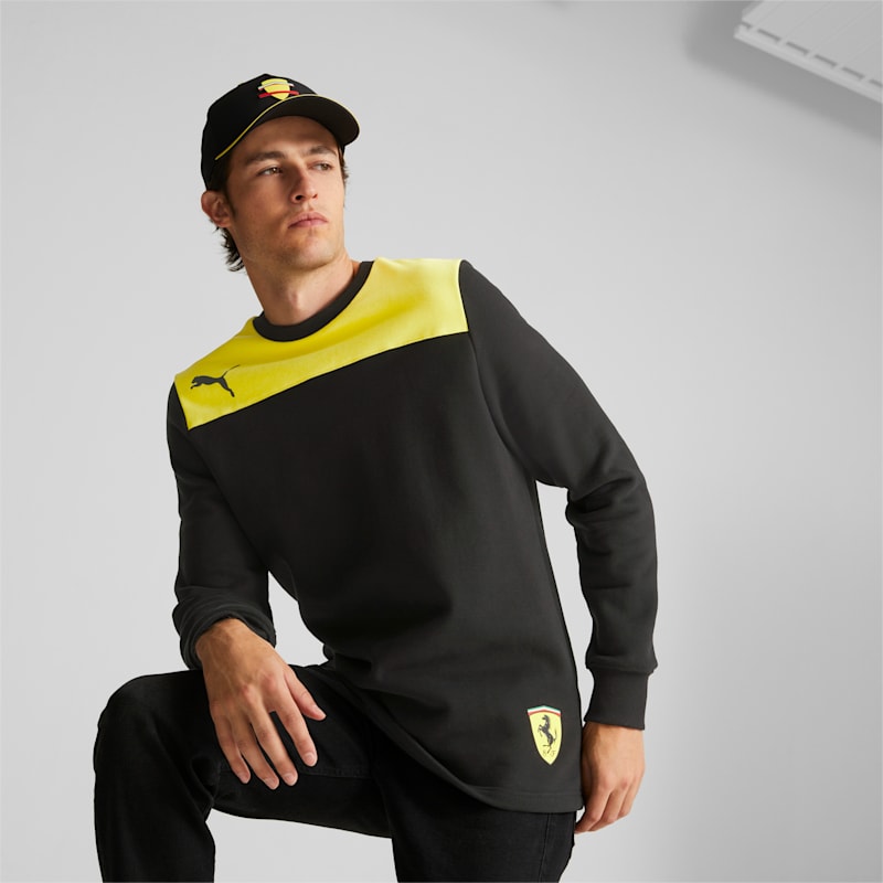 Scuderia Ferrari Race Assembly Crew Motorsport Men's Sweatshirt, Puma Black