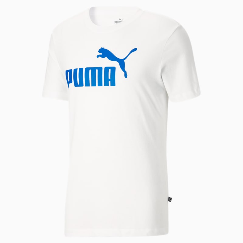 Essentials Men's Logo Tee, Puma White-Future Blue