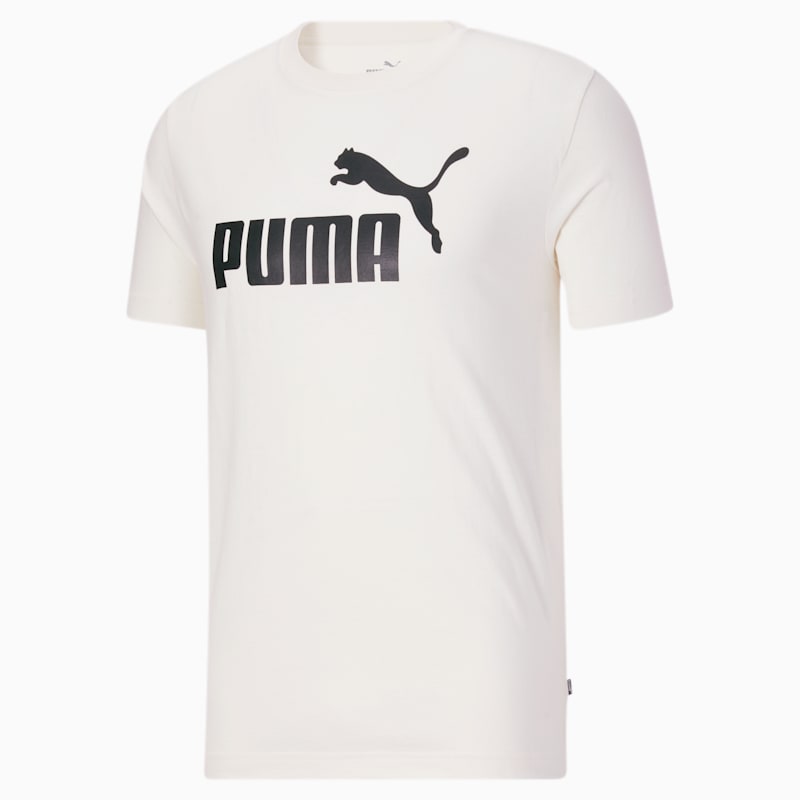 Essentials Men's Logo Tee, Ivory Glow-Puma Black