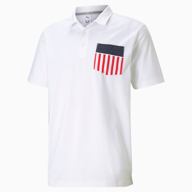 MATTR Betsy Pocket Men's Golf Polo Shirt, Bright White