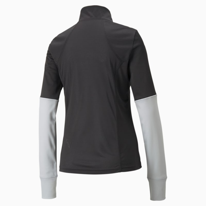 individualLIGA Quarter-Zip Women's Football Sweatshirt, Puma Black-Harbor Mist