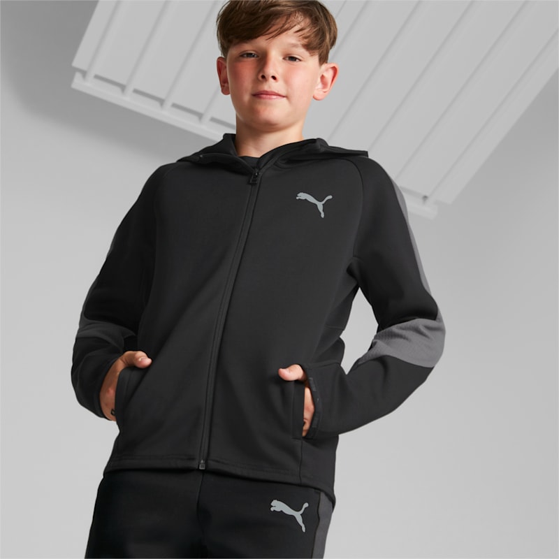 EVOSTRIPE Full-Zip Jacket Youth, Puma Black