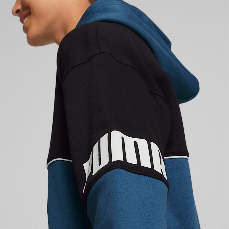 Power Colour Block Hoodie Youth, Lake Blue