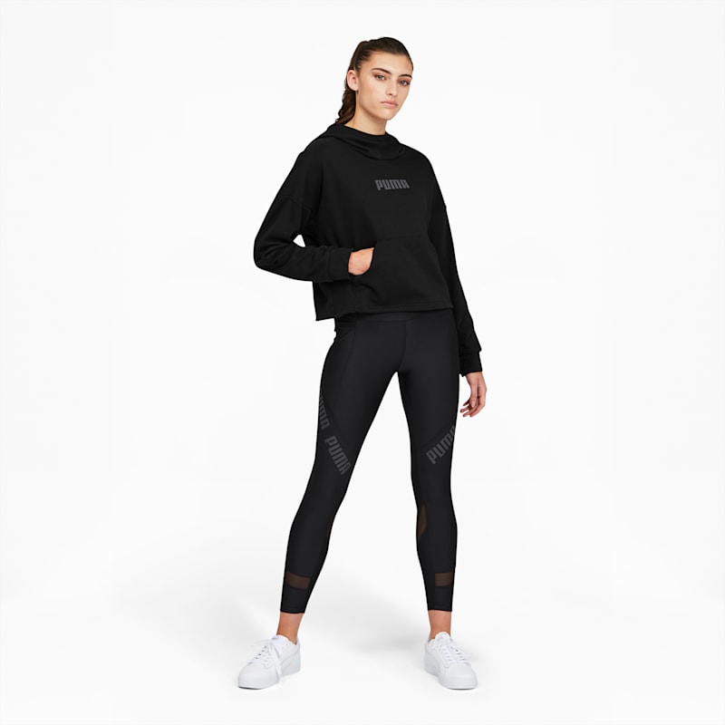 Logo French Terry Pullover Women's Training Hoodie, Puma Black