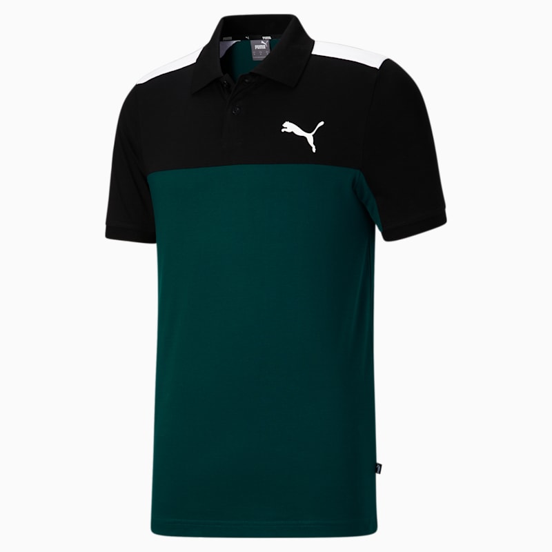 Essentials+ Block Men's Polo, Varsity Green-Puma Black-Puma White