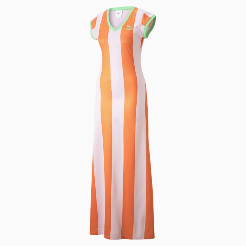 PUMA x DUA LIPA Women's Striped Dress, Carrot-Pink Lady