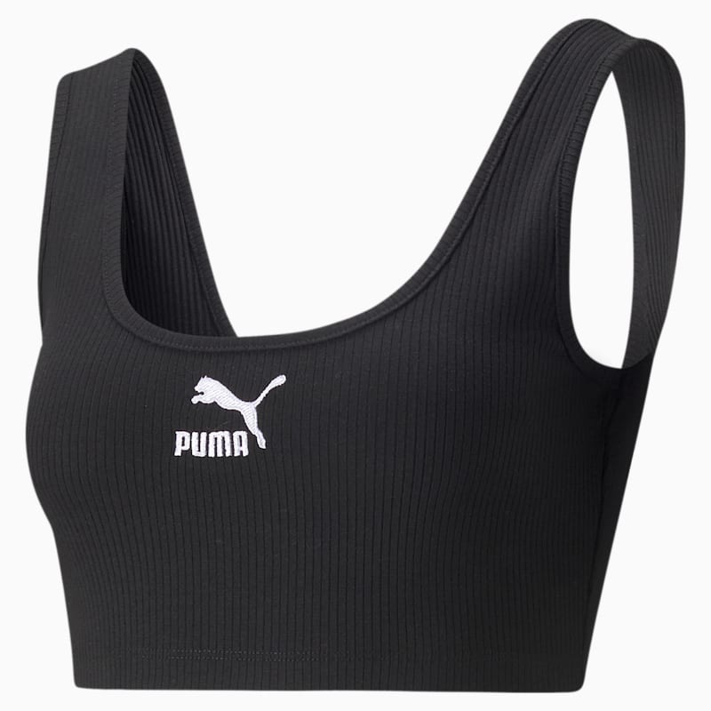 Classics Ribbed Women's Crop Top, Puma Black