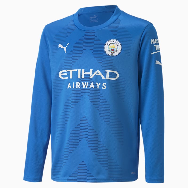 Manchester City F.C. Football Goalkeeper Long Sleeve Replica Jersey Youth, Electric Blue Lemonade-Limoges