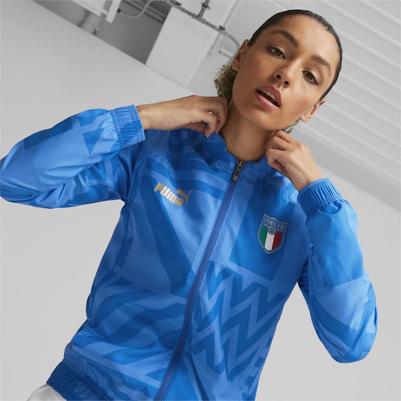 Italy Football Prematch Home Jacket Women, Ignite Blue-Electric Blue Lemonade