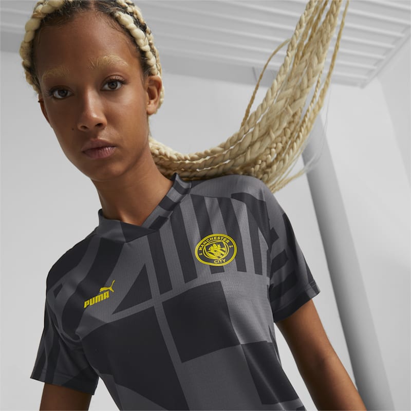 Manchester City F.C. Football Prematch Jersey Women, Puma Black-Spectra Yellow