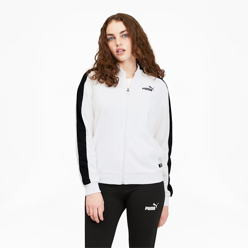 Contrast Tricot Women's Jacket, Puma White-Puma Black