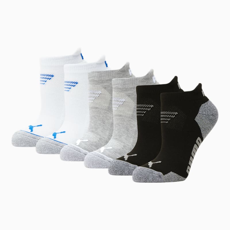 Women's Low Cut Socks [6 Pack], WHITE / BLUE