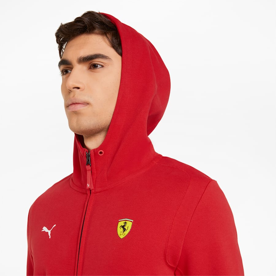 Scuderia Ferrari Race Hooded Men's Sweat Jacket, Rosso Corsa
