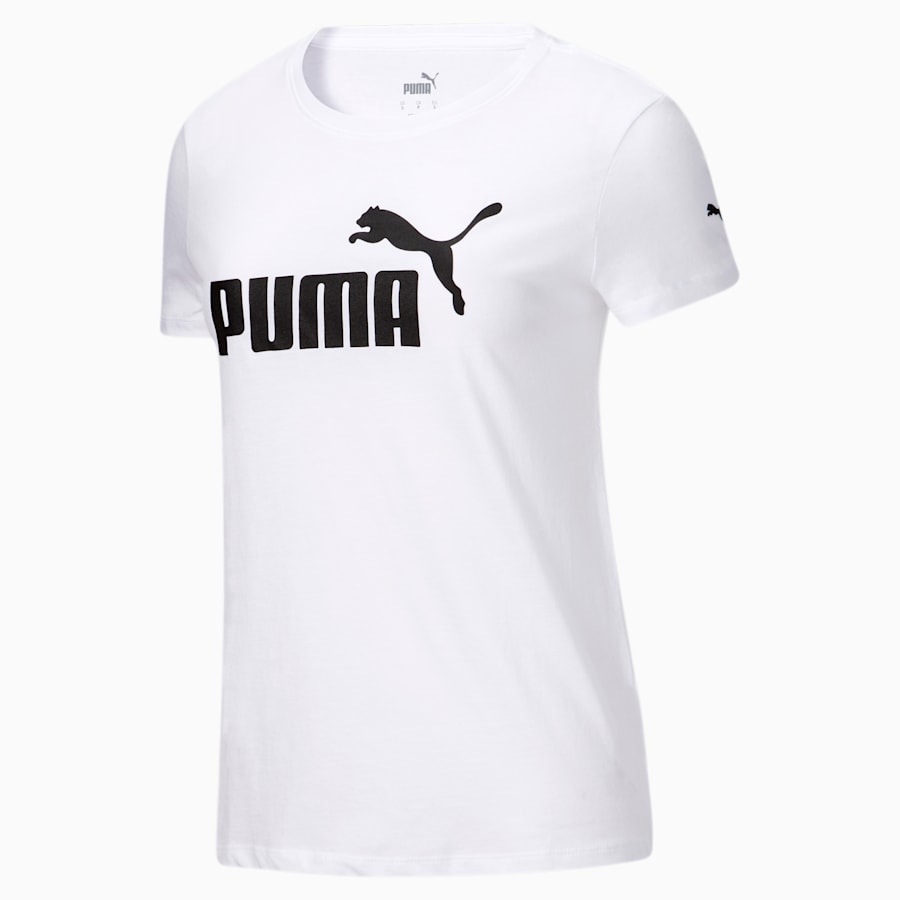 Essentials Women's Logo Tee, Puma White