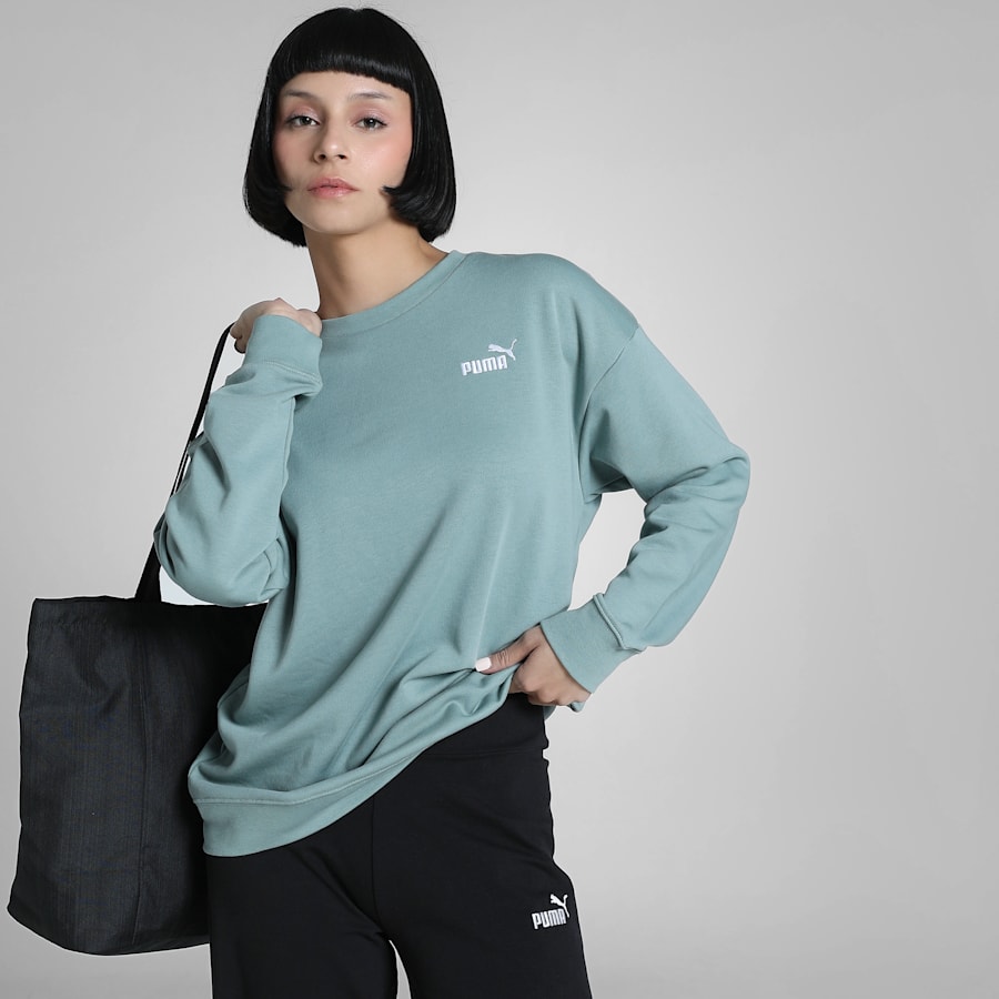 Small No. 1 Logo Women's Relaxed Fit Crew-Neck Sweater