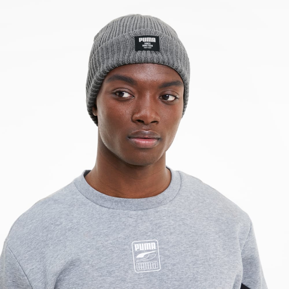 

PUMA - Шапка Ribbed Classic Beanie – Medium Gray Heather –, Серый