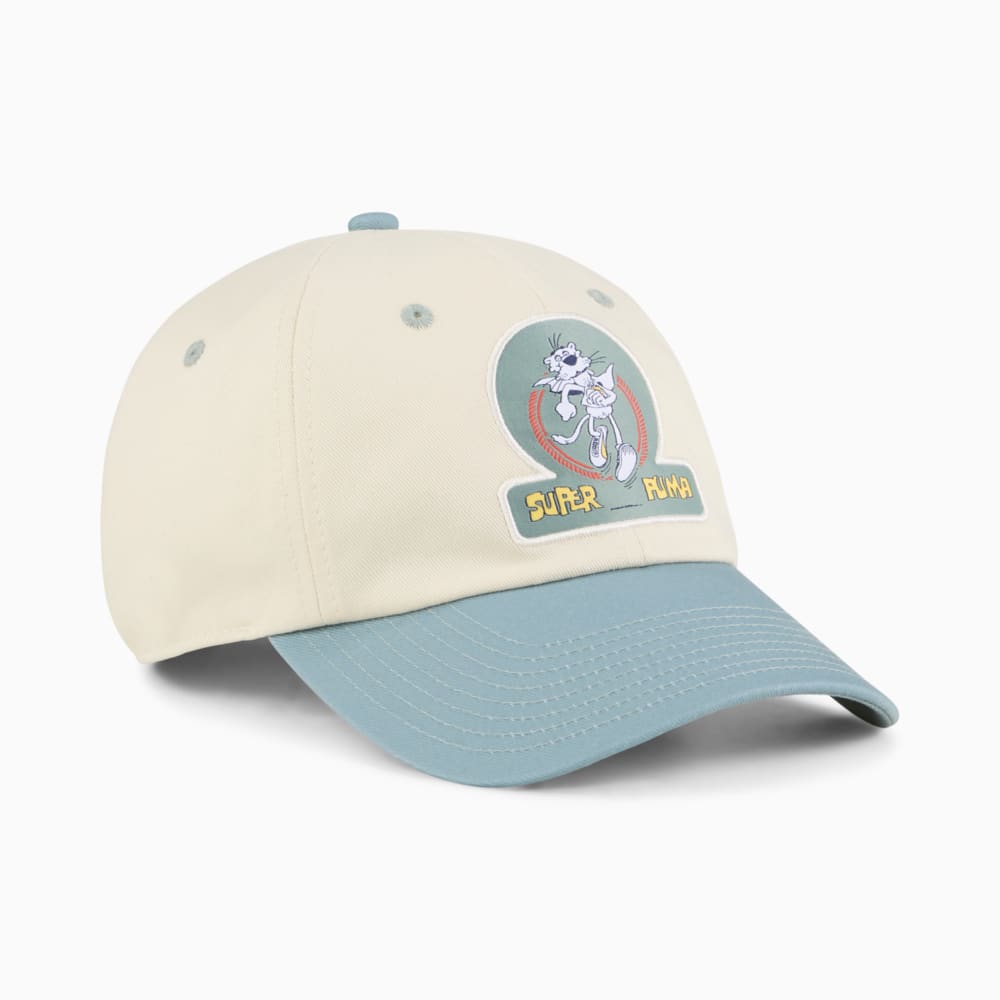 Изображение Puma Детская кепка SUPER PUMA Dad Cap Youth #1: Alpine Snow-Green Moon