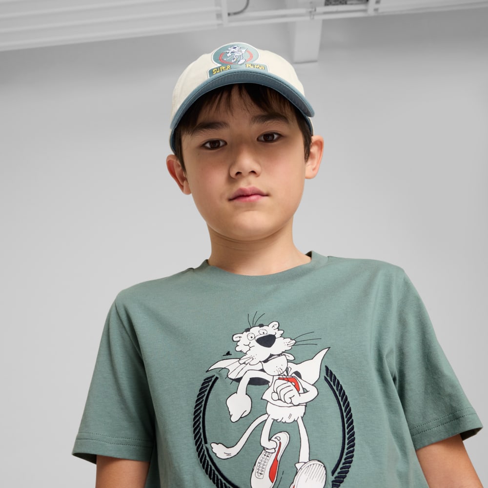 Изображение Puma Детская кепка SUPER PUMA Dad Cap Youth #2: Alpine Snow-Green Moon