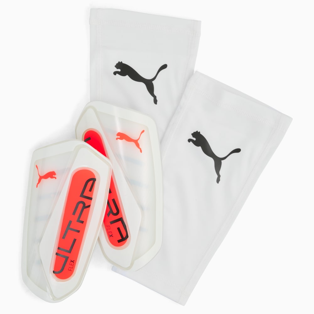 Изображение Puma Футбольные щитки с чулками ULTRA Flex Football Sleeves Shinguards #1: PUMA White-Glowing Red