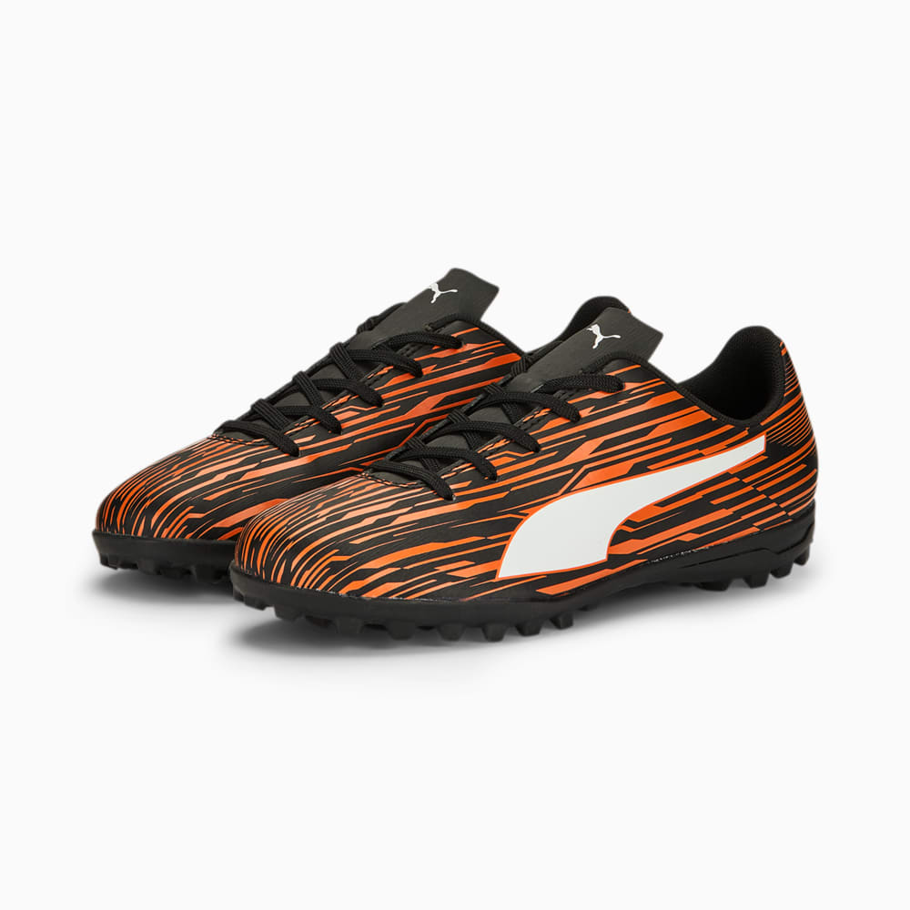 Изображение Puma Детские бутсы Rapido III TT Youth Football Boots #2: PUMA Black-PUMA White-Dragon Fire