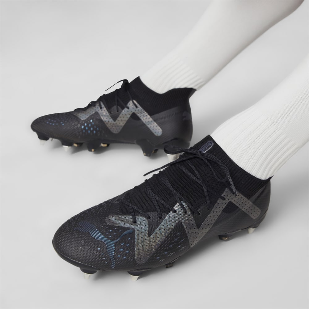 Black metal stud football boots clearance