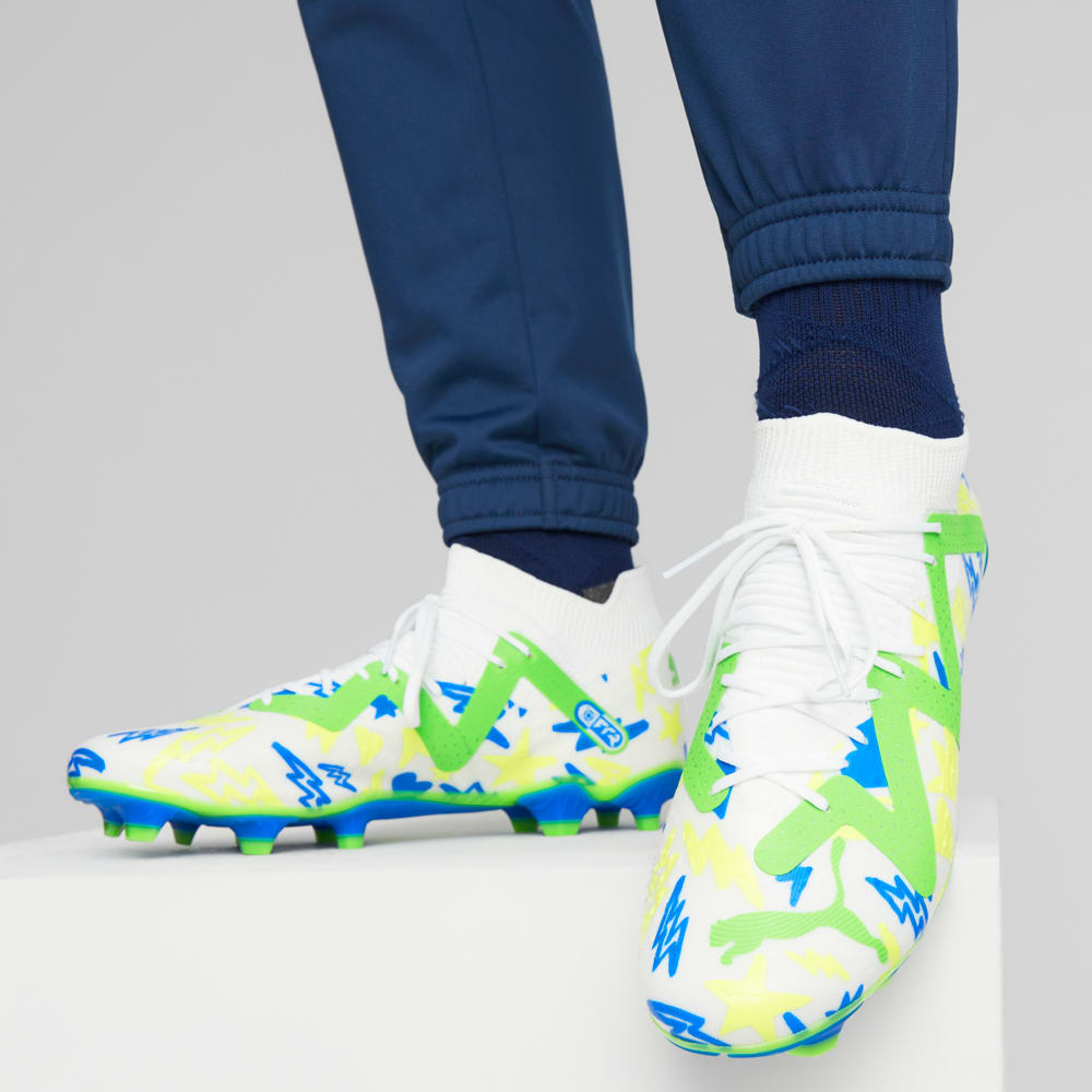 Зображення Puma Бутси FUTURE MATCH Neymar Jr FG/AG Football Boots #2: PUMA White-Racing Blue-Lemon Meringue-Parakeet Green