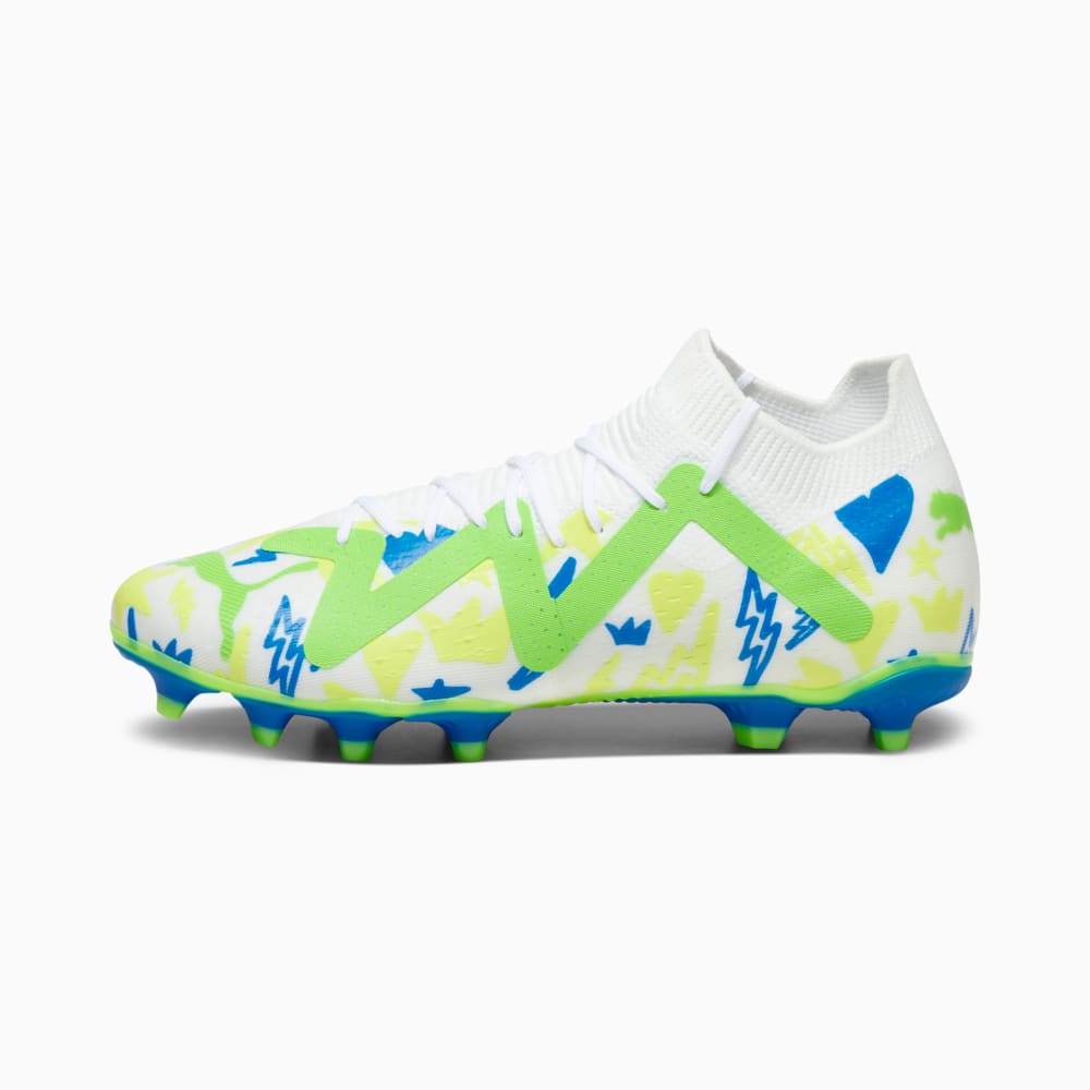 Зображення Puma Бутси FUTURE MATCH Neymar Jr FG/AG Football Boots #1: PUMA White-Racing Blue-Lemon Meringue-Parakeet Green