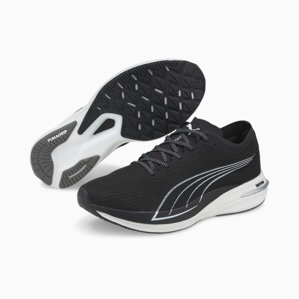 Изображение Puma Кроссовки DEVIATE NITRO Men's Running Shoes #2: Puma Black-Puma White