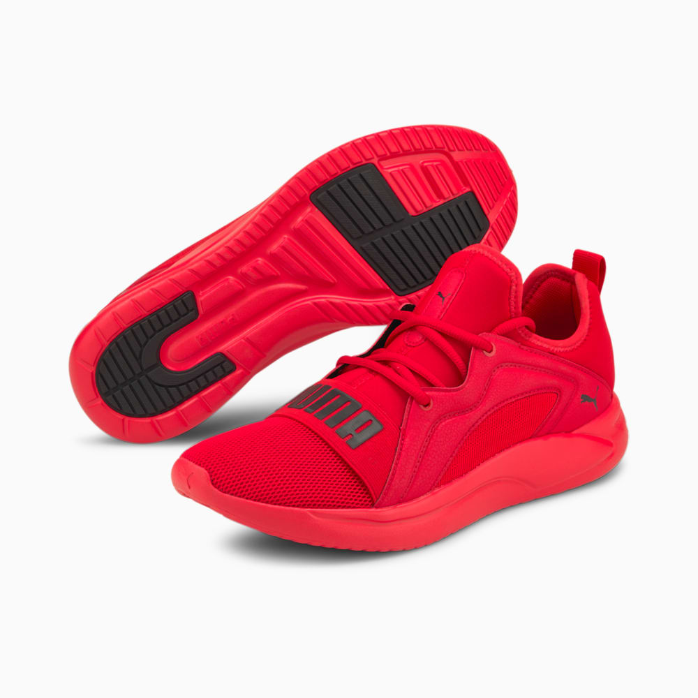 Puma black & discount red sports shoes