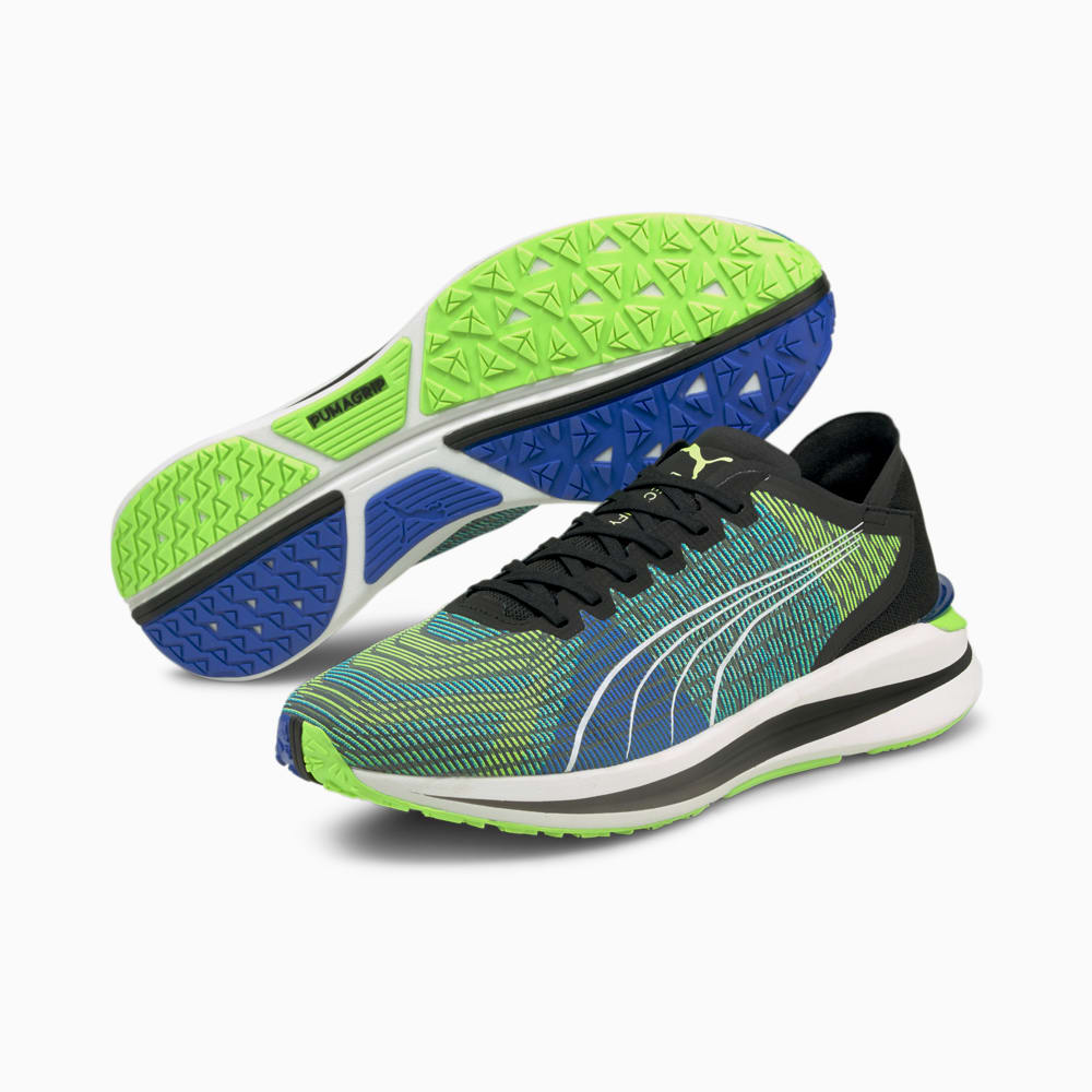Изображение Puma Кроссовки Electrify Nitro Men's Running Shoes #2: Puma Black-Ultra Blue-Green Glare