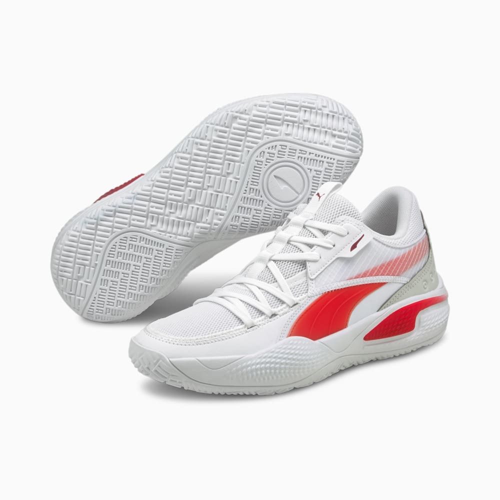 Зображення Puma Кросівки Court Rider Team Basketball Shoes #2: Puma White-High Risk Red